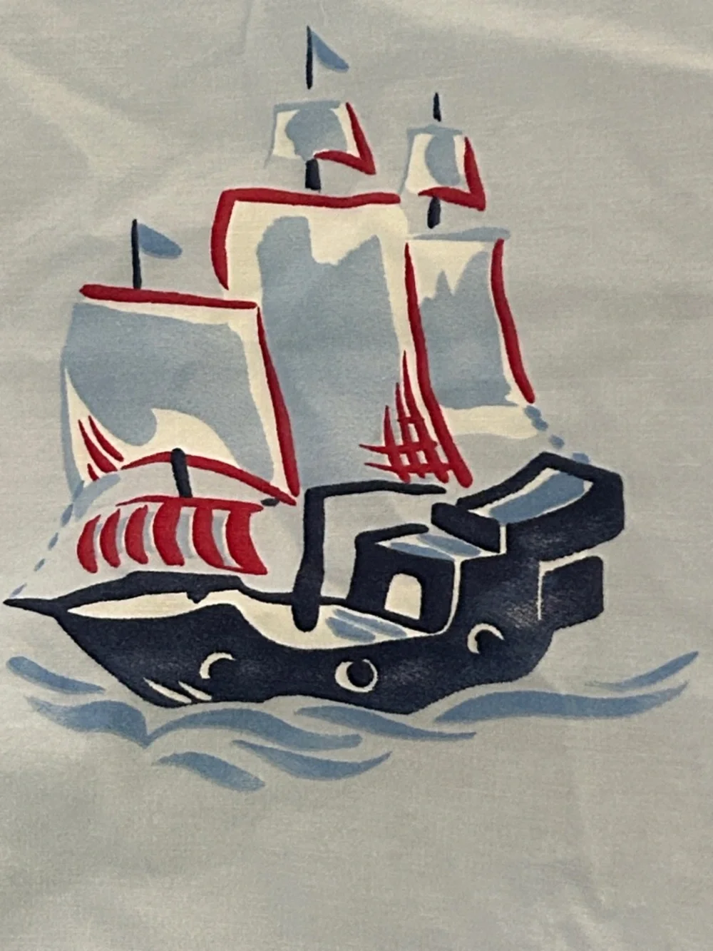 💚 POTTERY BARN KIDS boat sailboat nautical theme F/Q duvet